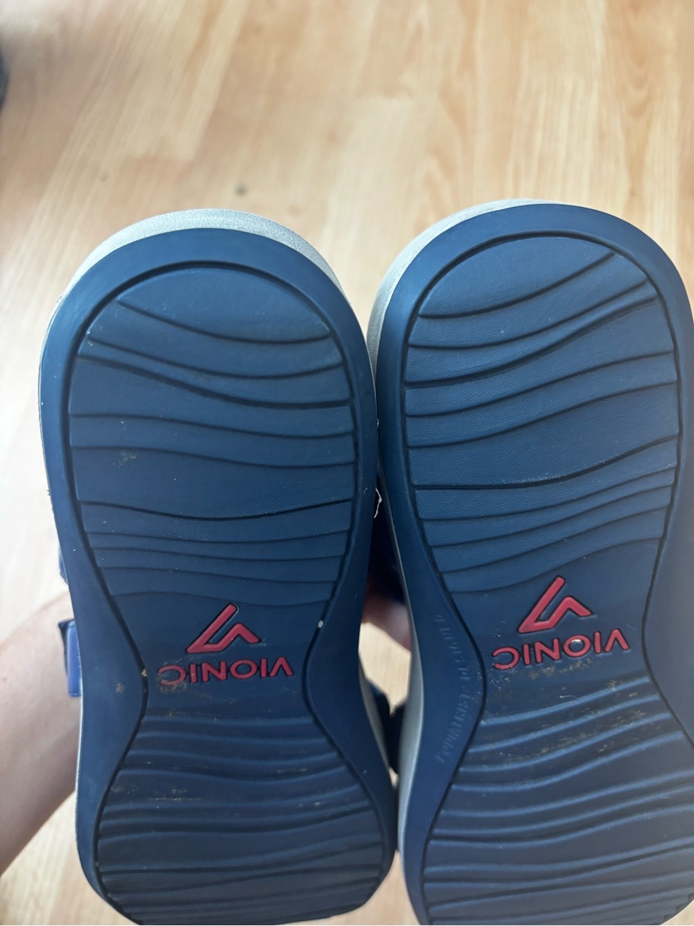 Vionic adjustable navy croc embossed strap sandals sz 9 support walking comfort - Picture 5 of 6